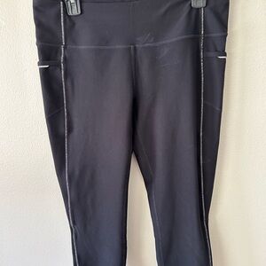 Title Nine Black Capris with Stretchy Fabric and Wide Waistband